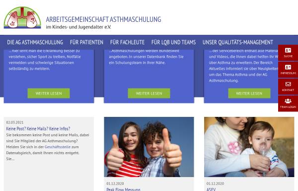 Vorschau von www.asthmaschulung.de, Arbeitsgemeinschaft Asthmaschulung im Kindes- und Jugendalter e.V.