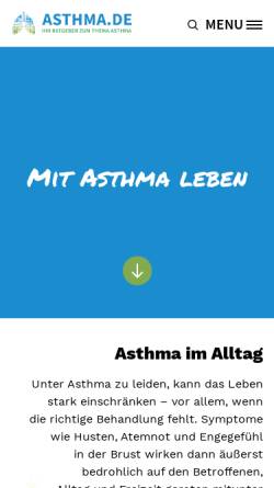 Vorschau der mobilen Webseite www.asthma.de, Asthma.de
