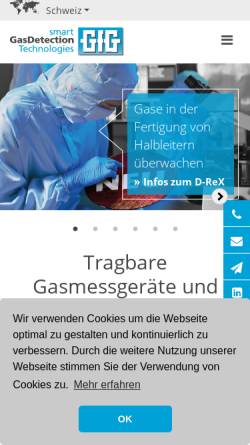 Vorschau der mobilen Webseite www.gfg.ch, GfG Gesellschaft für Gerätebau AG