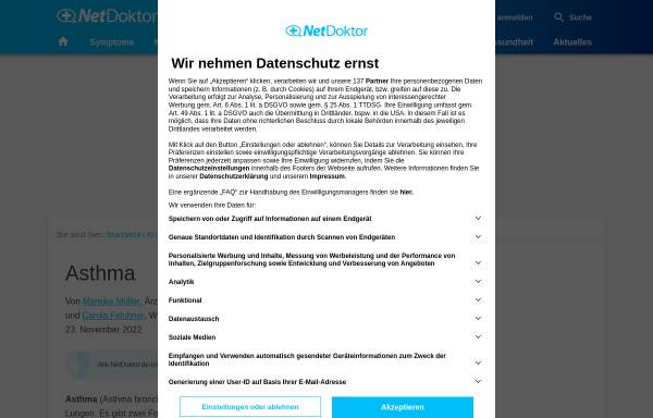Vorschau von www.netdoktor.de, NetDoktor: Asthma
