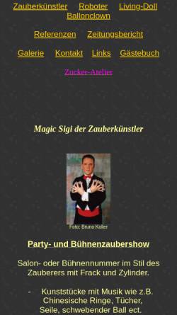 Vorschau der mobilen Webseite www.sweet-magic.ch, Magic Sigi