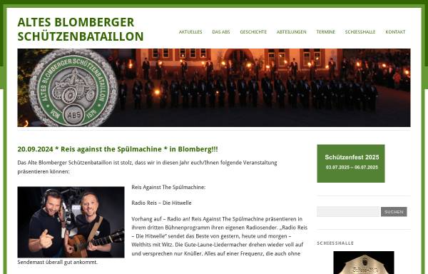 Vorschau von www.abs-blomberg.de, Altes Blomberger Schützenbataillon von 1576 e.V.