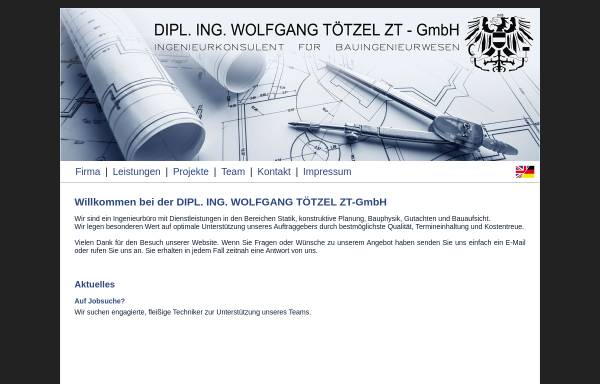 Vorschau von www.toetzel-zt-gmbh.at, Dipl. Ing, Wolfgang Tötzel ZT GmbH