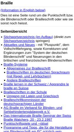 Vorschau der mobilen Webseite www.braille.ch, Braille