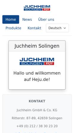 Vorschau der mobilen Webseite www.heju.de, Juchheim GmbH & Co. KG