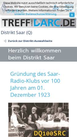 Vorschau der mobilen Webseite www.darc.de, DARC Deutscher Amateur Radio Club e.V. Distrikt Saar