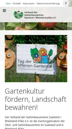 Vorschau der mobilen Webseite www.gartenbauvereine.de, Verband der Gartenbauvereine e.V.