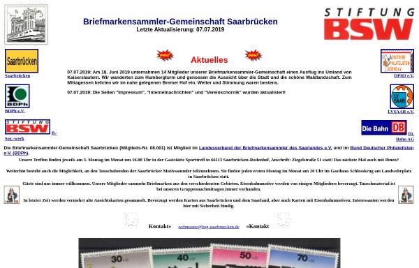 Vorschau von www.bsg-saarbruecken.de, BSG Briefmarkensammlergemeinschaft in der Stiftung Bahnsozialwerk