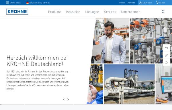 Vorschau von de.krohne.com, Krohne Messtechnik Verwaltungs GmbH