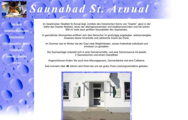 Vorschau von www.sauna-arnual.de, Saunabad St. Arnual
