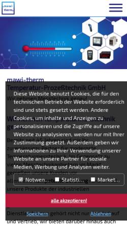 Vorschau der mobilen Webseite www.mawi-therm.com, Mawi-therm Temperatur-Prozeßtechnik GmbH