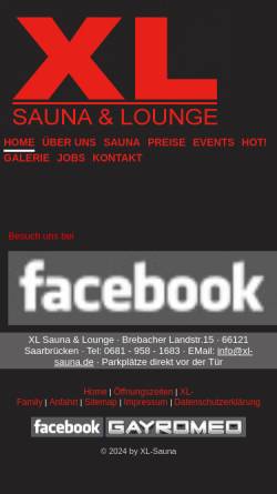Vorschau der mobilen Webseite www.xl-sauna.de, XL Sauna und Lounge GmbH