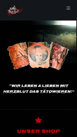 Vorschau der mobilen Webseite bloodybucket.de, Bloody Bucket Tattooshop, Nico Rowek