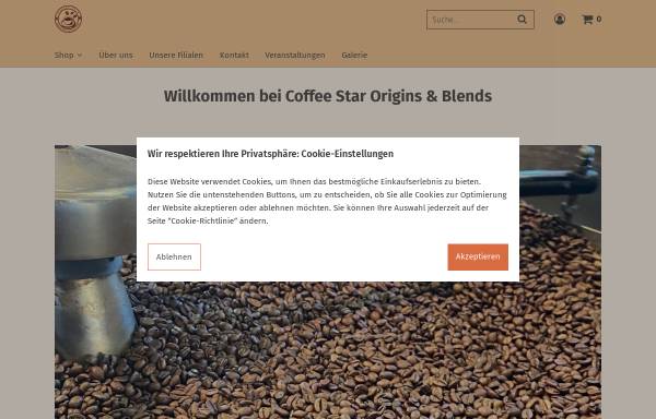 Vorschau von www.coffeestar.net, Coffee Star Kaffeerösterei Berlin