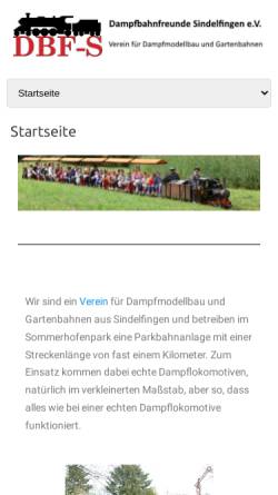 Vorschau der mobilen Webseite dbf-s.de, Dampfbahnfreunde Sindelfingen e.V.