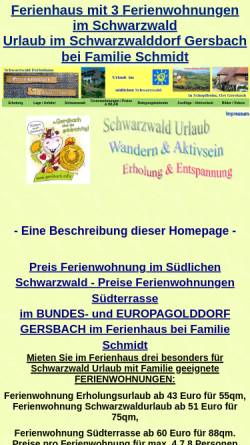 Vorschau der mobilen Webseite www.fewo-suedterrasse.de, Ferienwohnungen Familie Schmidt
