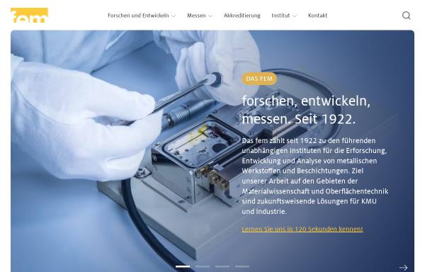 Vorschau von www.fem-online.de, Forschungsinstitut für Edelmetalle und Metallchemie