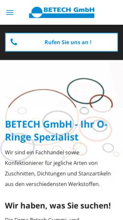 Vorschau der mobilen Webseite www.betech-gummi.de, Betech GmbH