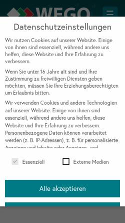 Vorschau der mobilen Webseite www.wego-badcenter.de, Wego Badcenter - Fachhandel für Sanitär und Fliesen
