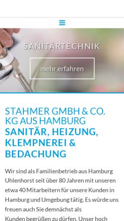 Vorschau der mobilen Webseite www.stahmer-klempner.de, A.Stahmer Bauklempnerei