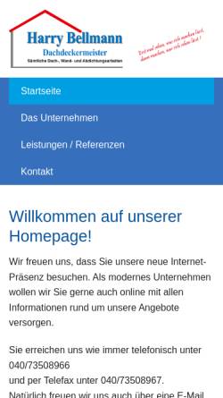 Vorschau der mobilen Webseite www.dachdeckerei-bellmann.de, Dachdeckerei Bellmann