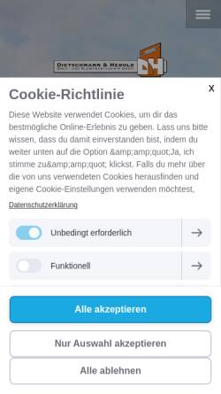 Vorschau der mobilen Webseite www.blechklempner.de, Dietschmann & Hebold - Dach- und Klempnertechnik GmbH