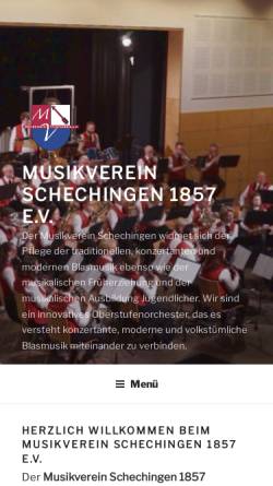 Vorschau der mobilen Webseite www.mvschechingen.de, Musikverein Schechingen e.V.