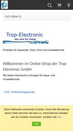Vorschau der mobilen Webseite www.troptronic.de, Trop-Electronic GmbH