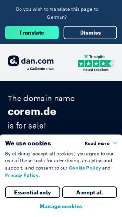 Vorschau der mobilen Webseite www.corem.de, corem Service