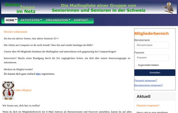 Vorschau von www.seniorinnen.ch, SeniorInnen im Netz