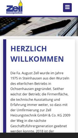 Vorschau der mobilen Webseite www.zell-heizung.de, Heizungstechnik August Zell