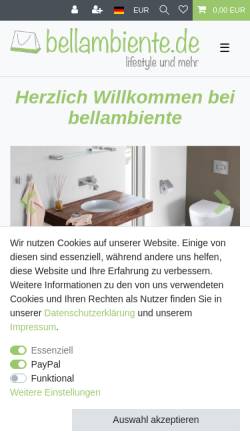 Vorschau der mobilen Webseite shop.bellambiente.de, bellambiente Handels-GmbH Co. KG