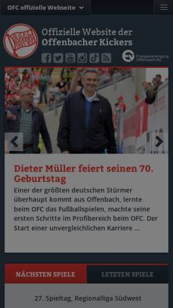 Vorschau der mobilen Webseite www.ofc.de, Kickers Offenbach 1901 e.V.
