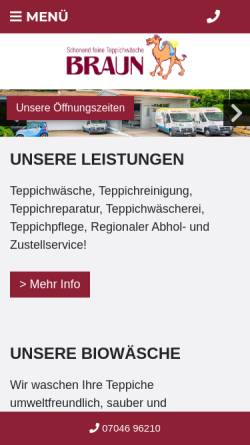 Vorschau der mobilen Webseite www.teppichpflege.de, Teppichpflege Braun