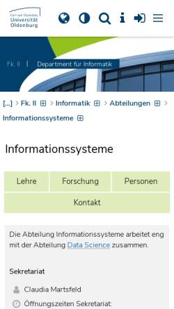 Vorschau der mobilen Webseite www-is.informatik.uni-oldenburg.de, Java-Hamster