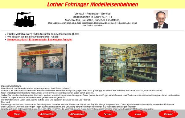 Vorschau von www.fohringer.de, Lothar Fohringer Modelleisenbahnen