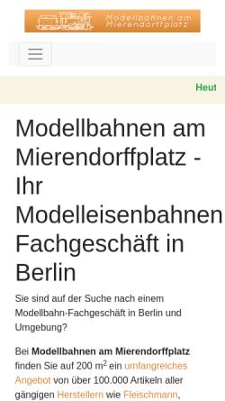 Vorschau der mobilen Webseite modellbahnen-am-mierendorffplatz.de, Modellbahnen am Mierendorffplatz GmbH