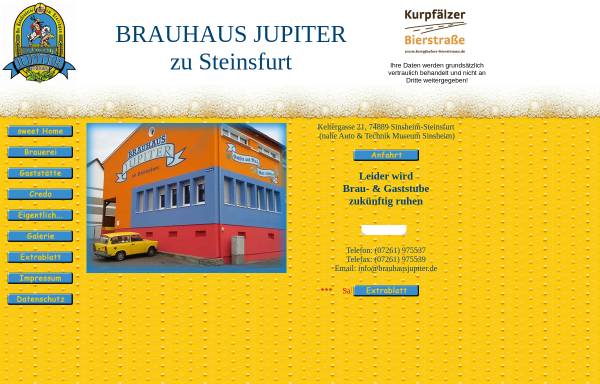 Vorschau von www.brauhausjupiter.de, Brauhaus Jupiter