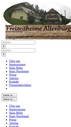 Vorschau der mobilen Webseite www.freizeitheim-altenburg.de, Freizeitheim Altenburg