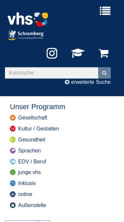 Vorschau der mobilen Webseite www.vhs-schramberg.de, Volkshochschule Schramberg