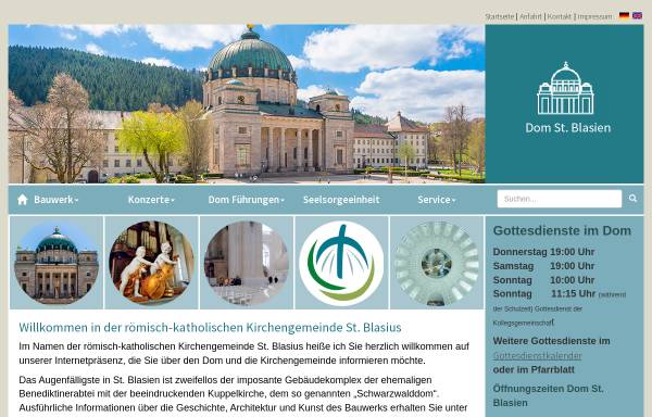Vorschau von www.dom-st-blasien.de, Katholische Kirchengemeinde St. Blasius