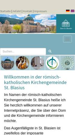 Vorschau der mobilen Webseite www.dom-st-blasien.de, Katholische Kirchengemeinde St. Blasius