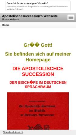 Vorschau der mobilen Webseite apostolischesuccession.beepworld.de, Apostolische Succesion