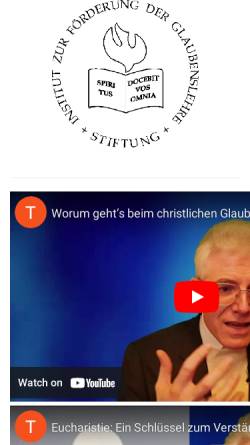 Vorschau der mobilen Webseite www.denken-im-glauben.de, Institut zur Förderung der Glaubenslehre