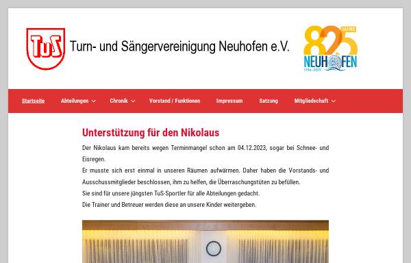 Vorschau von www.tus-neuhofen.de, Turn- und Sängervereinigung Neuhofen e.V.