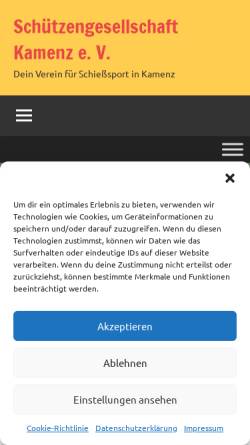 Vorschau der mobilen Webseite www.schuetzengesellschaft-kamenz.de, Schützengesellschaft Kamenz e.V.