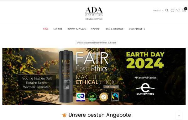 Vorschau von www.ada-shop.com, ADA Cosmetics International