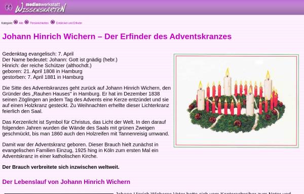 Vorschau von www.medienwerkstatt-online.de, Medienwerkstatt-Wissen, Johann Hinrich Wichern