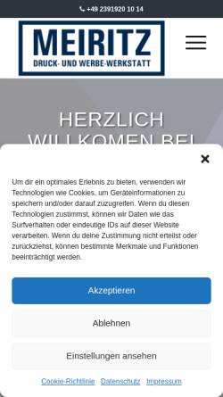 Vorschau der mobilen Webseite meiritz.de, Druck & Design Ludger Meiritz