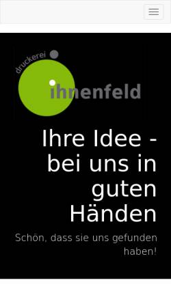 Vorschau der mobilen Webseite www.ihnenfeld.de, Druckerei Ihnenfeld